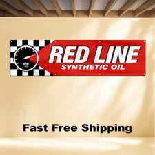 RED LINE SYNTHETIC OIL 2'X8' BANNER FLAG