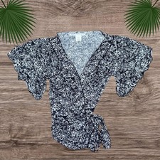 Max Studio Shirt Womens L Black White Abstrac...