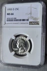 1955 D Washington Quarter, NGC MS-66 Nice COIN!