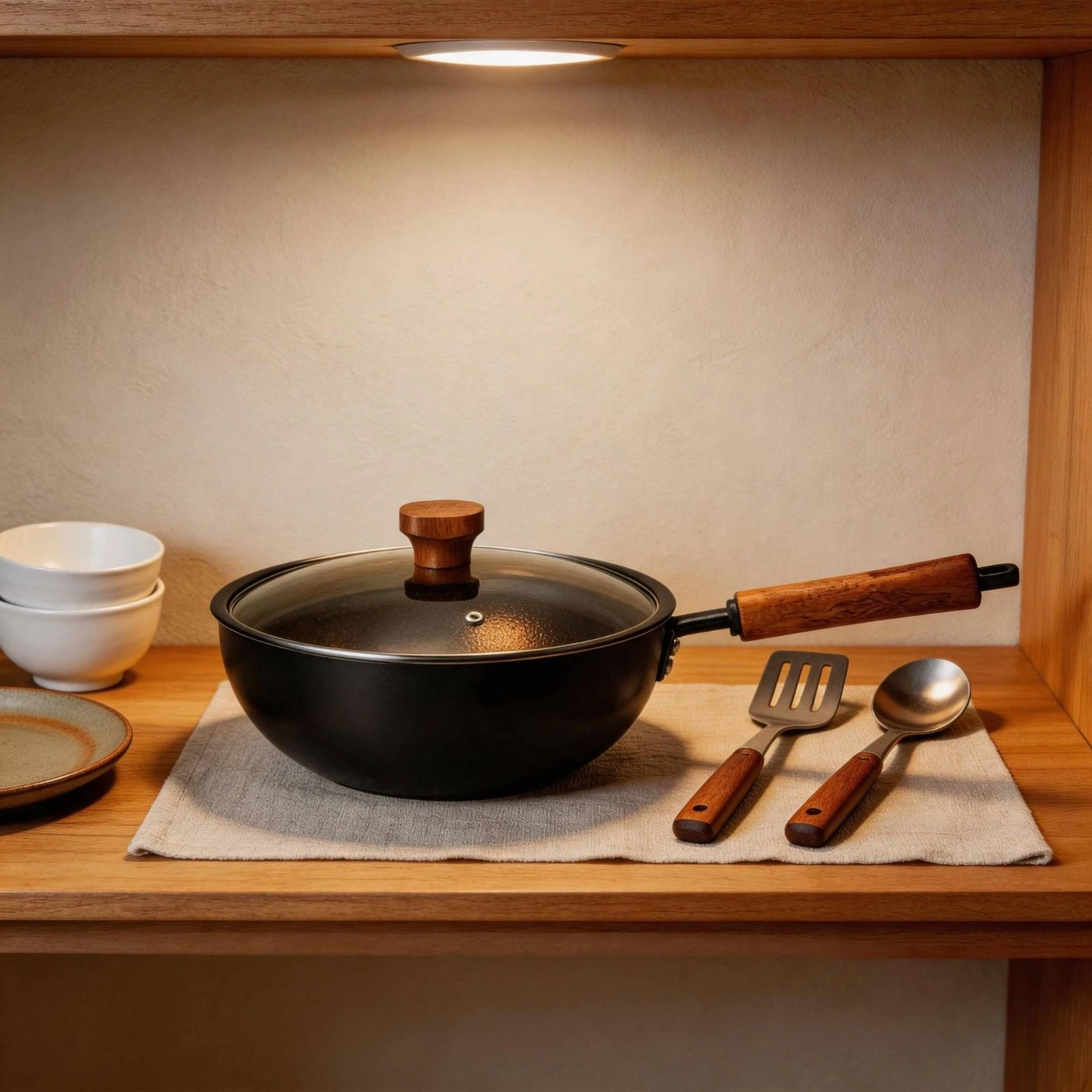 Hand Handcrafted Wok Non-Stick Surface Iron Wok Pan Multi-Functional