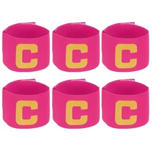 Soccer Captain Armband, Elastic Football Armband 6 Pack Fuchsia