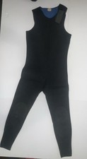 Polaris 2 Piece Wetsuit M Overalls and Zip Top Black Blue Long Sleeve