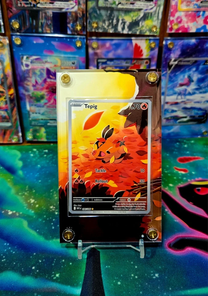 x3 Pokemon Tepig, Pignite, Emboar EX IR 096 097 098 Black Bolt Extended Art Case - Image 4 of 4