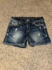 Rock Revival Jean Shorts, Women's Size 28,Darkwash