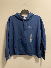 Champion Women  s Blue Powerblend Logo Pulliver Hoodie Size Large Brand New