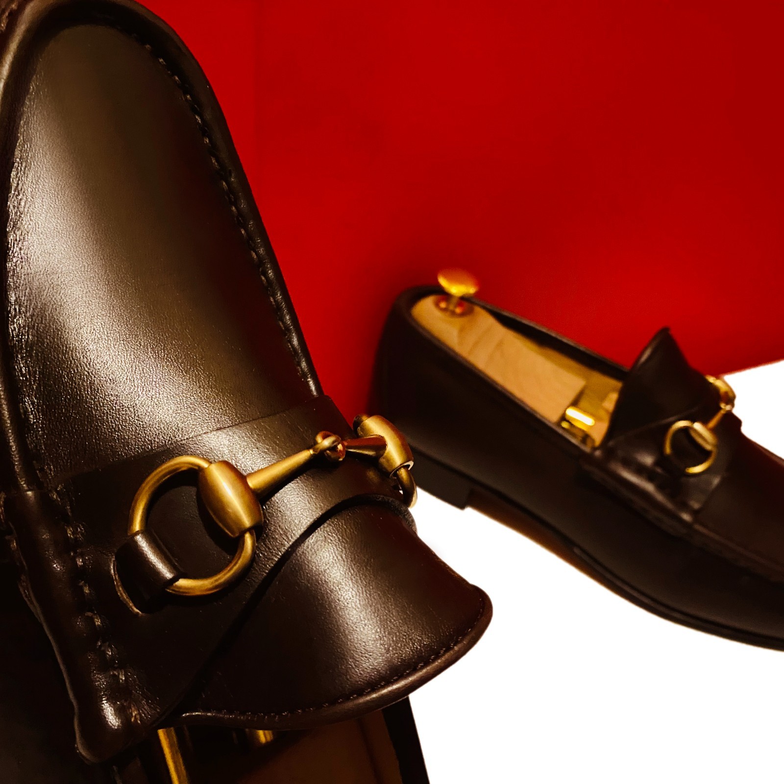 $989.00!!GUCCI MEN'S TOM FORD DARK BROWN GOLDEN BIT LOAFERS SHOES  U.S SIZE  9 D