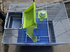 Hamster Cage 2-Tier Plastic Base Wire Cage with Ramp/Platform, Dish & Bottle