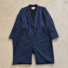 BOSS Hugo Boss Women's Blue Blazer & Pants Sz 12 Tall Suit Set Wool Blend