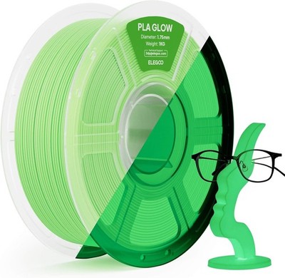 3D Druckerfilament Glow in the Dark 1,75mm Leuchtendes PLA 1kg Spule für 3D