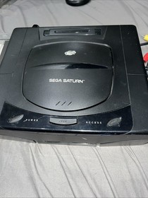 SEGA Saturn Home Console - Black MK-80000 (Power & AV Cables) & 3 Games Lot