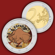 Spain Espana  2015 2 Euro Coloured Coin UNC Color  Coin