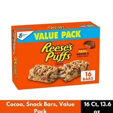 Reese's Puffs Cereal Treat Bars, Peanut Butter  Cocoa, Snack Bars, Value Pack