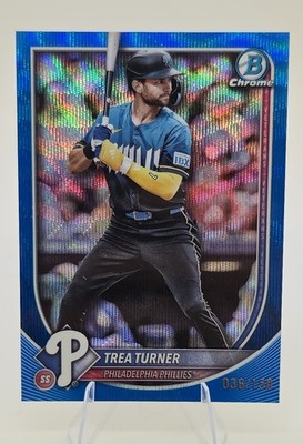 2025 Bowman Chrome - Trea Turner #82 Blue Wave Refractor /150