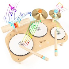 Drum Set Children Musical Instrument Toy Wooden Toy Percussion Instrument Baby