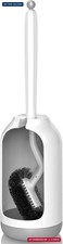 HAMITOR Toilet Bowl Brush Holder Set: Curved Bristle for Deep Cleaning  S-shape