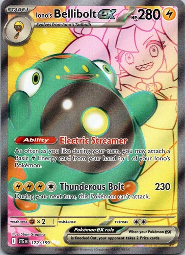 Iono's Bellibolt ex 172/159 Ultra Rare Journey Together Pokemon Holo Near Mint
