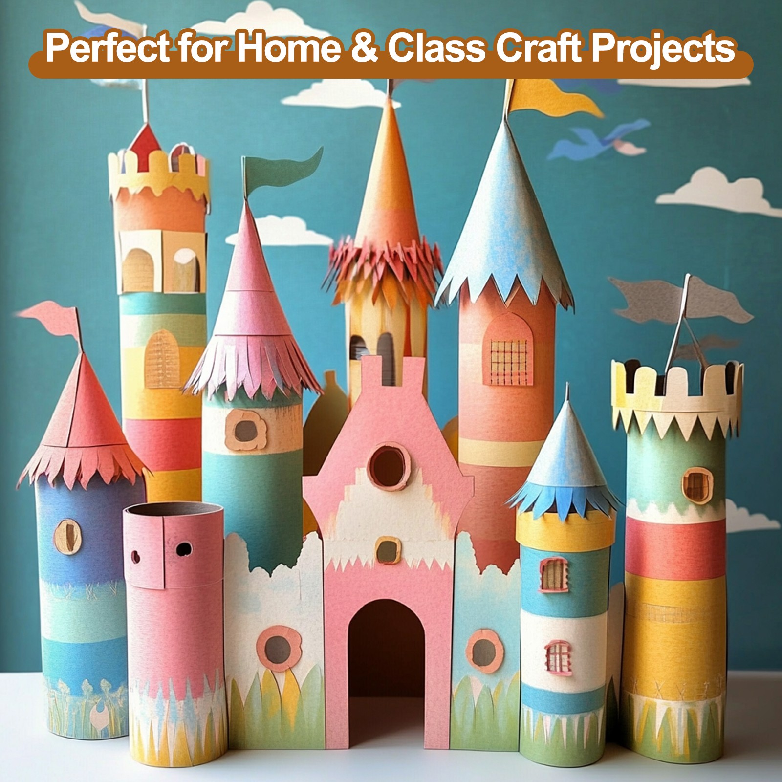 Cardboard Tubes Toilet Paper Rollers Bulk, Brown, 1.57 x 11.8, 12 Pcs