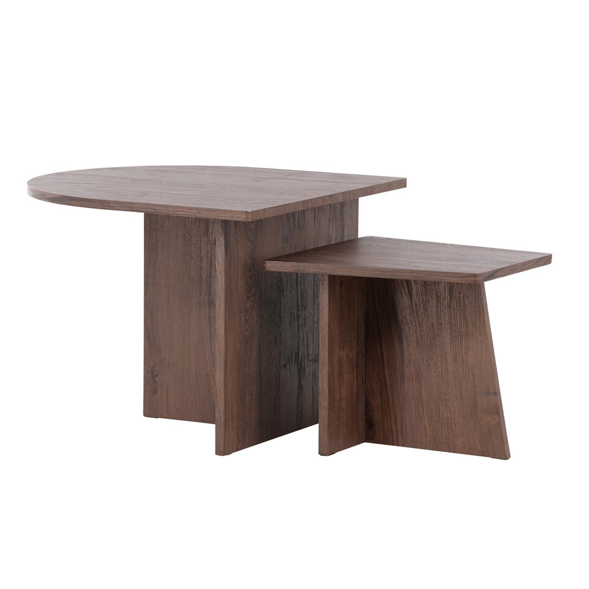 Tables basses Sala effet bois marron 60cm pour apéritif convivial