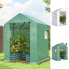Mini Greenhouse Walk-in Greenhouse with Raised Garden Bed