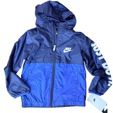 Nike Kids Just Do It Windbreaker Hooded Jacket Midnight Navy Blue 86J278-U90 4