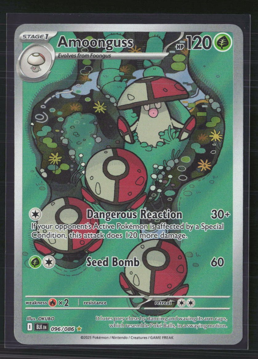 2025 Pokemon Scarlet & Violet Black Bolt Amoonguss 96/86 Secret Rare Holo