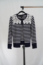 Women s August Silk Cardigan with Lace Collar Size Large