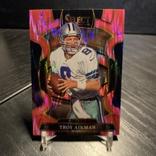 2025 Panini Select #100 Troy Aikman Pink Prizm Shock