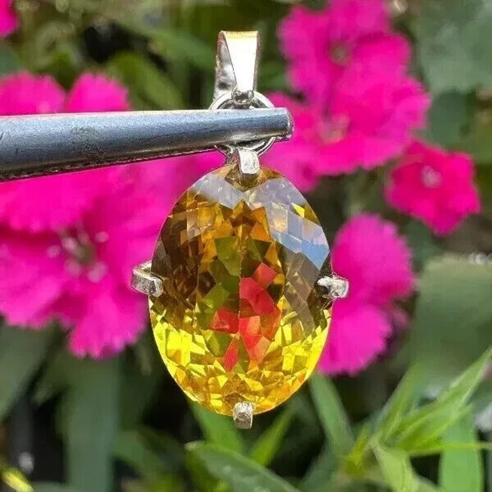 Pietra preziosa sfusa argento tedesco taglio ovale zaffiro giallo 35+ ct - Immagine 4 di 4