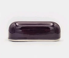 VTG SASAKI Vignelli Colorstone Plum Purple Covered Butter Dish Japan 1980s