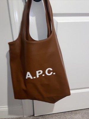 A.P.C. Ninon Tote Bag In Hazelnut Brown Featuring A Recycled