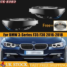 2PCS Front Headlight Lens Shell Cover+Glue For BMW 3 Series F30 F31 2016-2018
