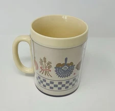 Vintage 1987 Thermo-Serv Auntie Em Insulated Plastic Mug Tan Hallmark USA