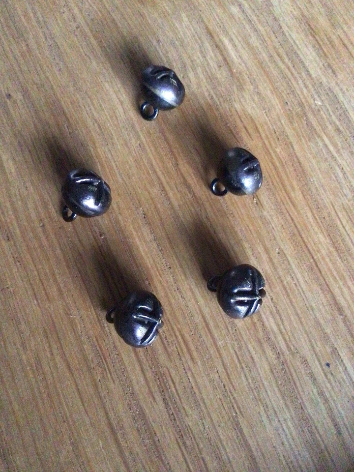 5 x Antique Buttons Art Nouveau French Glass Ball Victorian 11mm Rare - Image 4 of 4