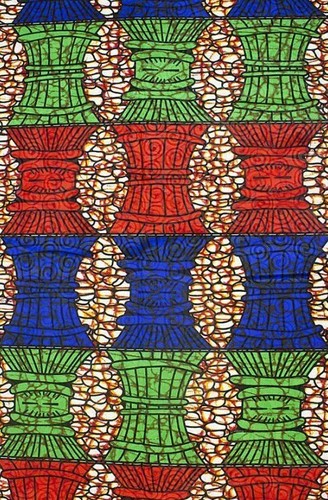 High Quality African Cotton Fabric Ankara Wax Fabric Beautiful Colour 6 Yards - Picture 2 of 3
