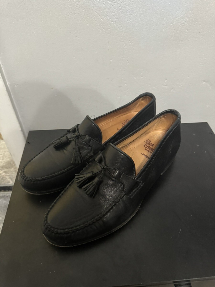 Men\'s 10.5 ALLEN EDMONDS Urbino Tassel Black Calfskin Leather Loafers Allen Edmonds URBINO Italian Tassel Loafers Black Leather  main image 2