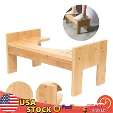 Bamboo Adjustable Toilet Stool, 7-9 Inches Bamboo Potty Stool, Poop Stool