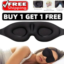 NEW 3D Contoured Sleep Eye Mask for Men & Women - Adjustable Blindfold Cup Mask~