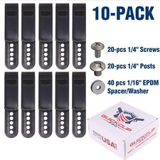 5 Hole Tuckable Holster Clip Grip Hook fits 1.5"/1.75" W/Hardware USA Made! 10PK