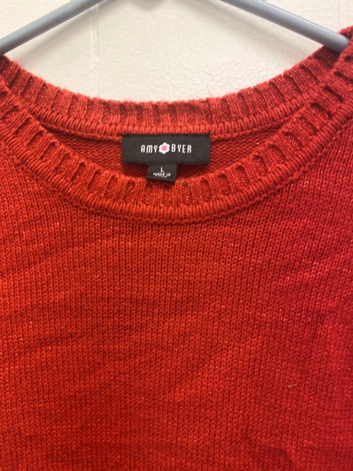 Suéter túnica rojo brillante grande para niñas AMY BYER Foto 2 de 3