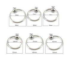 Stainless Steel Cock scrotum ring Stretch Ball Stretcher 6 Size 25mm-40mm