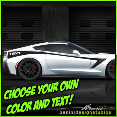 Side Racing Stripes Graphics Decals Fits- 2014-2019 Corvette C7 Base Z06 Zr1 GS