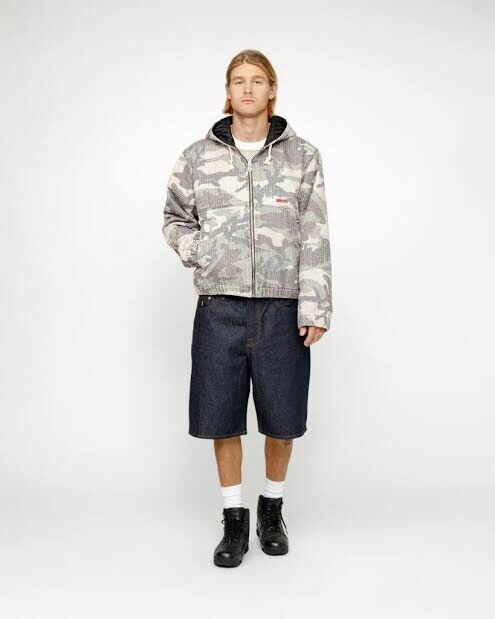 Stüssy Camouflage Canvas Needlepunch Work Jacket Woodland Stüssy Camouflage Canvas Needlepunch Work Jacket Woodland
