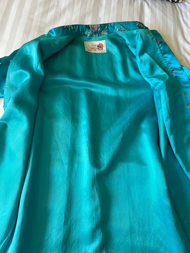 Vintage Satin Chinese Cheongsam Coat, Dress, Dressing Gown, House Coat UK10-12 - Picture 14 of 20