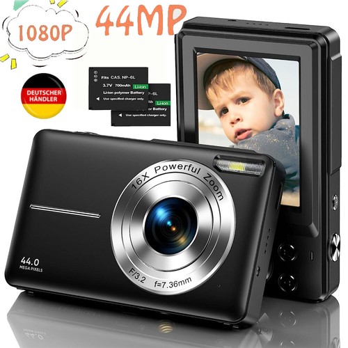 Digitalkamera Fotokamera Kompaktkamera 44MP 1080P Fotoapparat 16X Digital Zoom