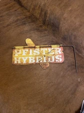 Vintage 1940s PFISTER HYBRIDS Double Sided Metal Advertising Spinner Sign 18”