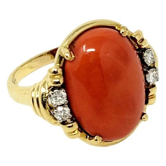 s-l1600 3.5Ct Oval Cut Simulated Coral Vintage Women's Bridal Wedding Ring Silver 925