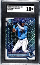 2022 Bowman Chrome Willy Vasquez #BCP-195 Mega Box Mojo Refractor SGC 10