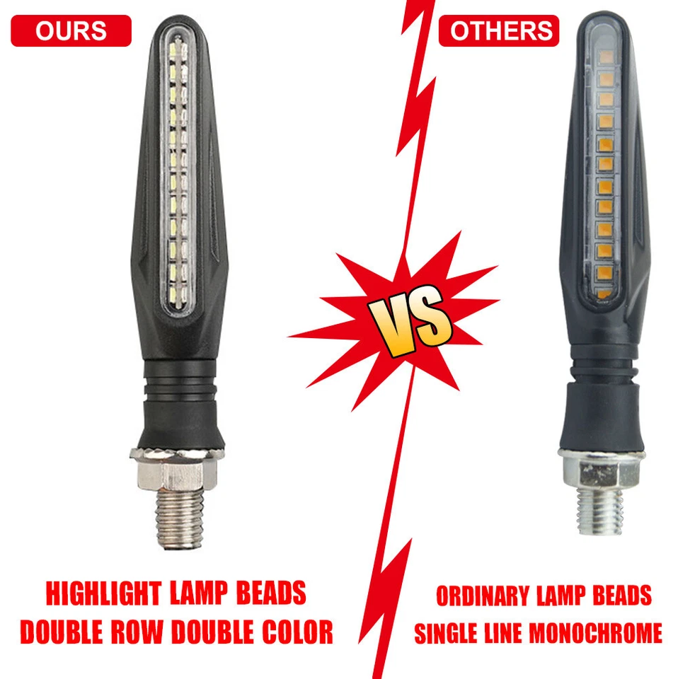 4x Motorrad LED Blinker mit Lauflicht Laufeffekt 12V M10 E-geprüft Quad Roller - Bild 3 von 4