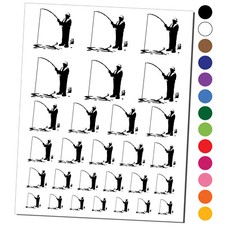 Fisherman with Rod Over Water Temporary Tattoo Water Resistant Set