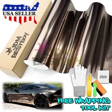 Chrome Black Dark Car Vinyl Wrap Sticker Decal Sheet DIY Air Release Bubble Free